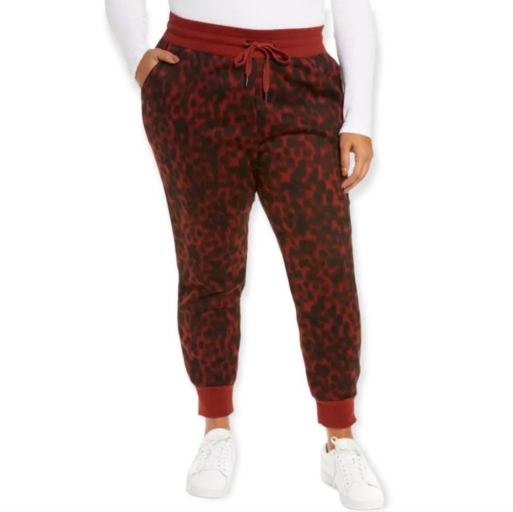 Zella Cara Camo Joggers Size 2X Color Rust Madder Tortoise Print NWT